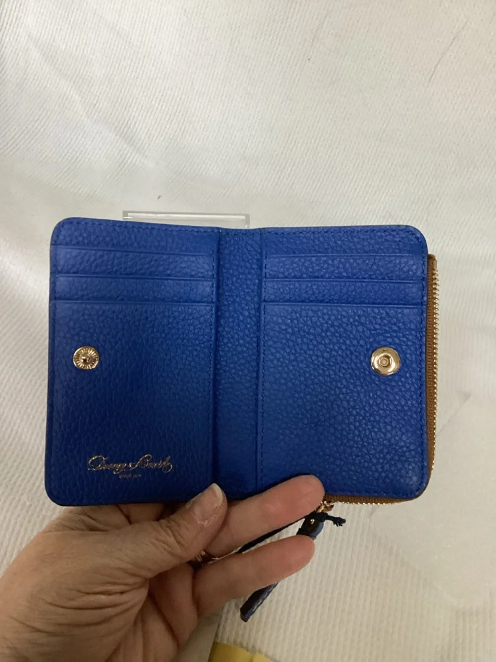 Dooney & Bourke Royal Blue Pebbled Leather Zip Card Holder NWT - Picture 12 of 12
